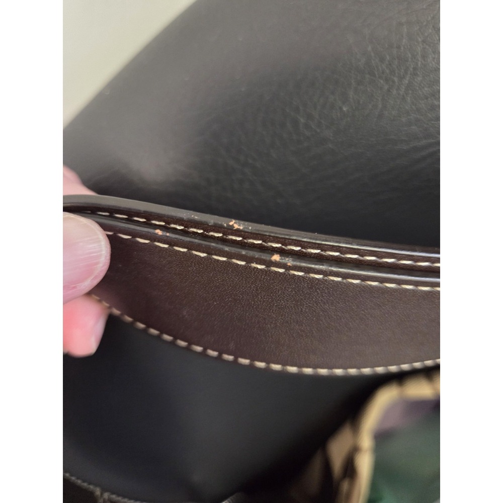 Coach Signature Canvas Hobo Shoulder Bag Crossbody Purse Logo Brown - Picture 15 of 16